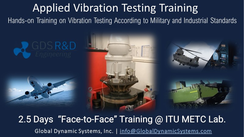 Practical Training on Vibration Tests According to Military and Civil Test Standards. Hand on Training. MIL-STD-810H. RTCA-DO-160G. Helicopter Vibrations. Rotary Aircraft Vibrations. Vibration Testing. Jet Aircraft Vibrations. Road Vibrations.